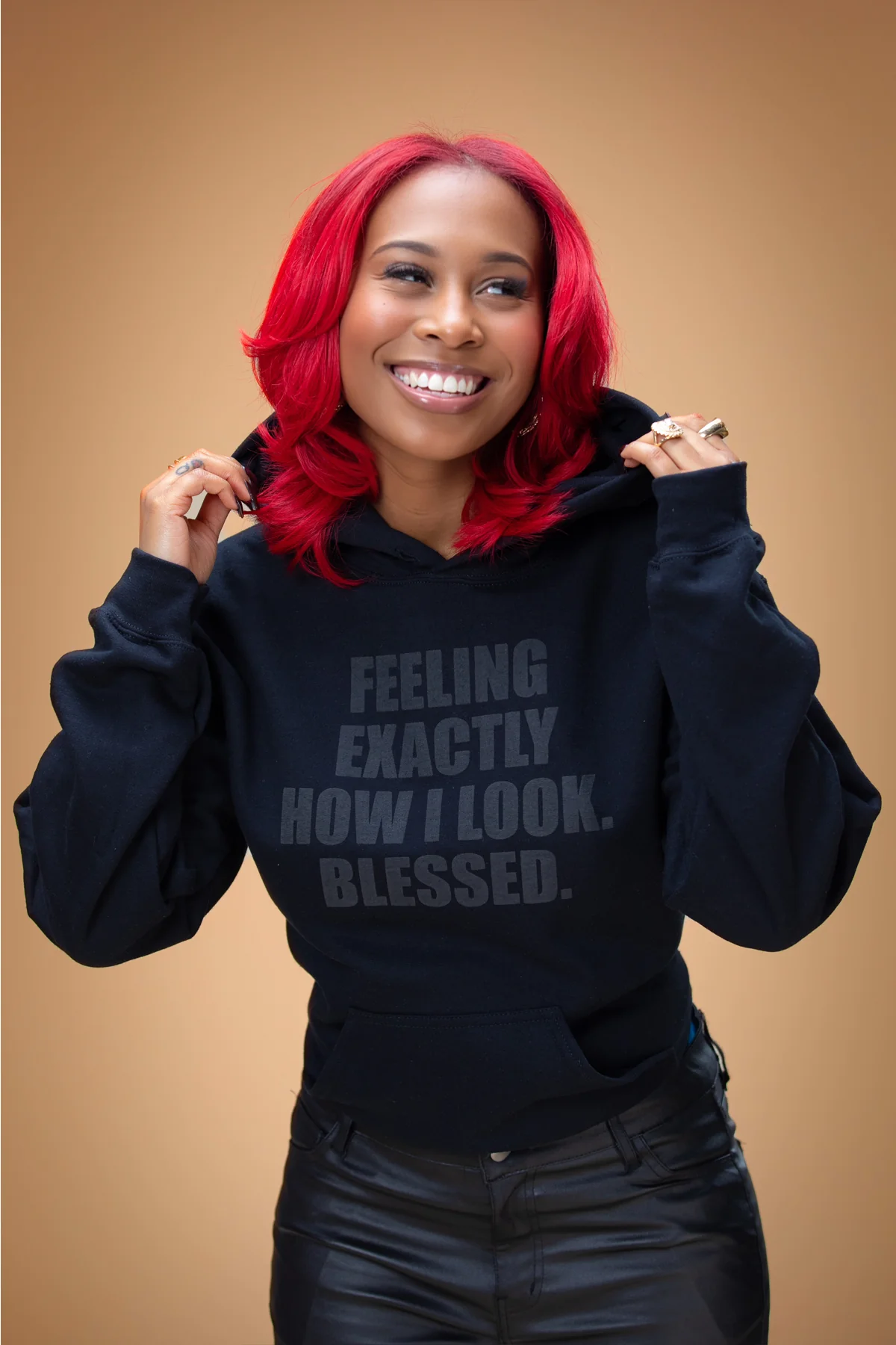 **3 Hoodie Bundle** Monochromatic Lightweight Box Logo (Black on Off-Black) - Image 5